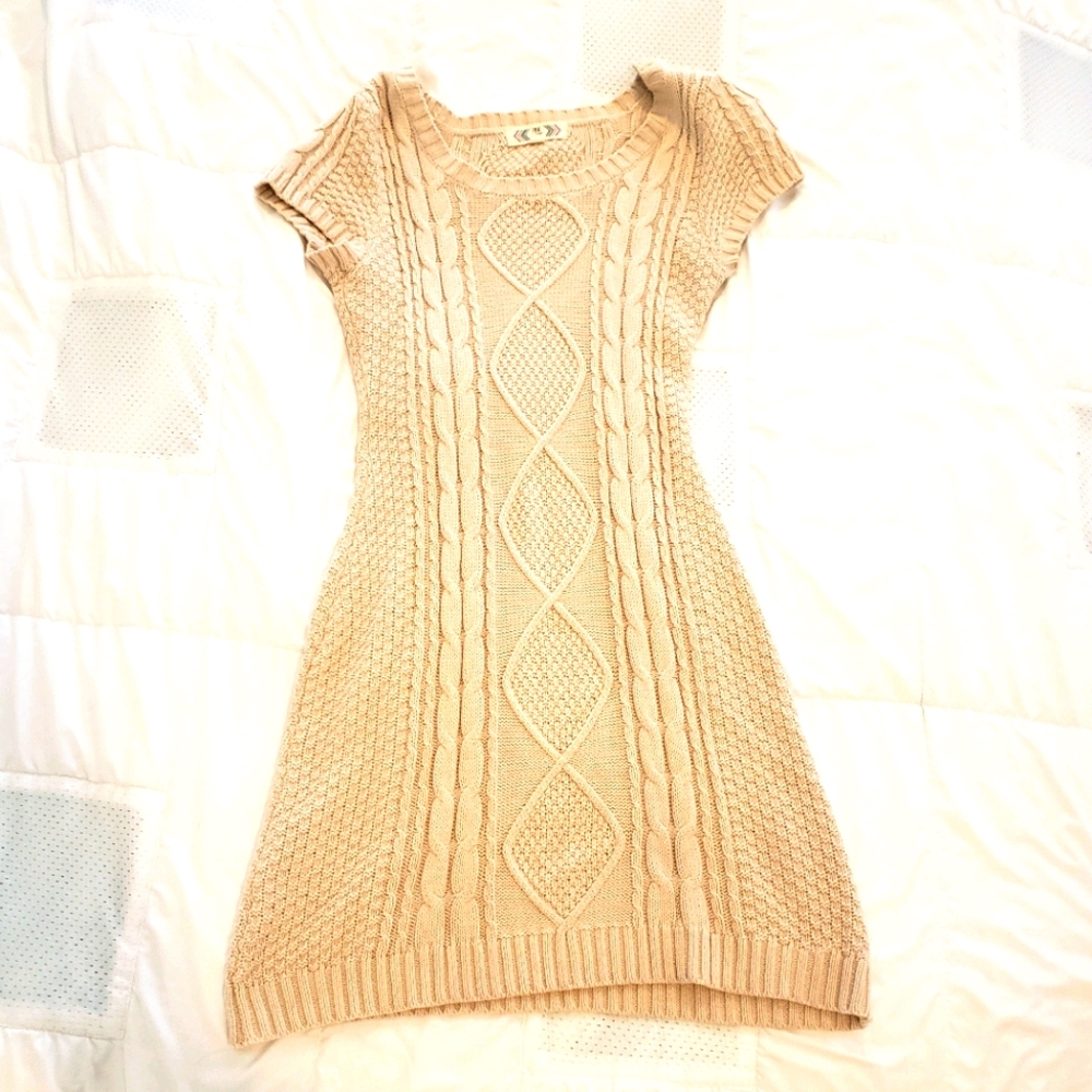 Cream sweater dress